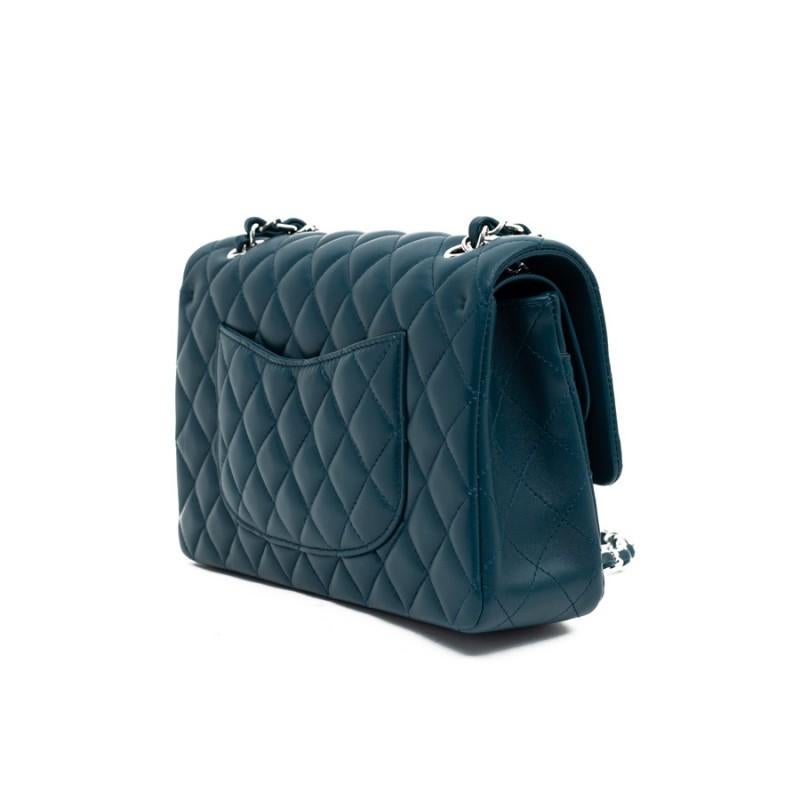 CHANEL Classic Blue Lambskin Bag  1