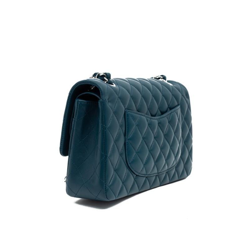 CHANEL Classic Blue Lambskin Bag  3