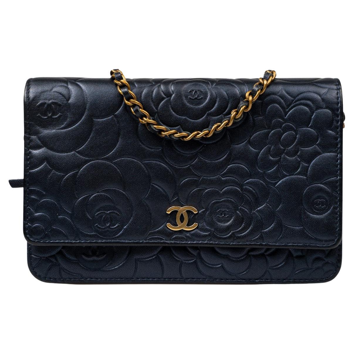Chanel Classic Camellia Wallet On Chain (WOC) For Sale