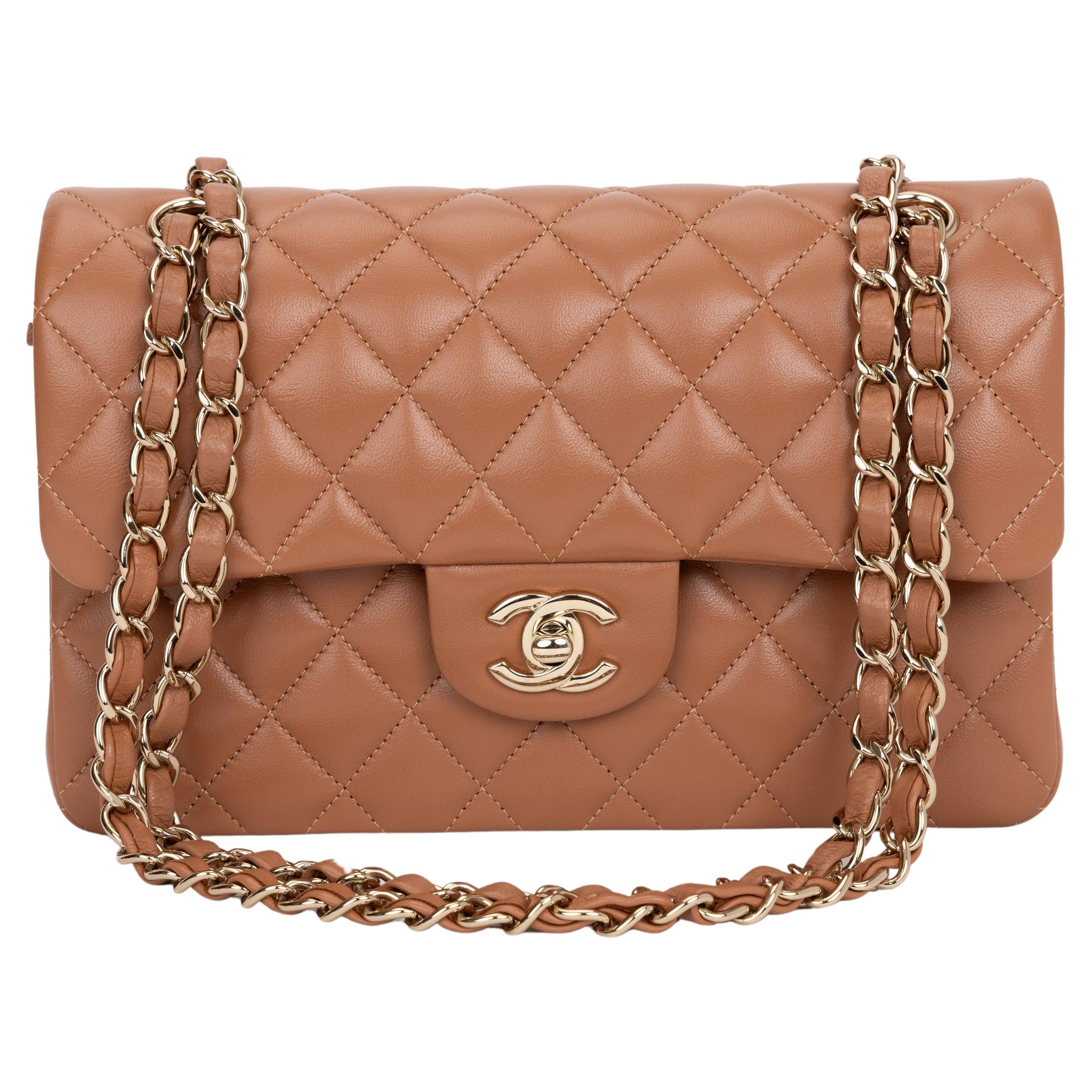 Chanel Classic Caramel Double Flap Bag For Sale