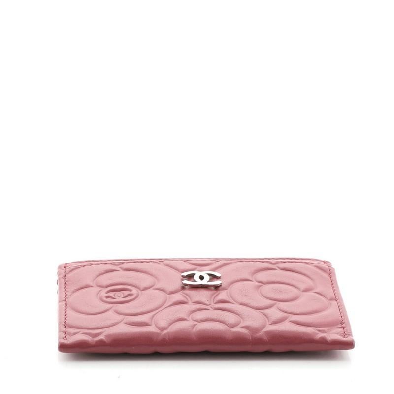 chanel card holder red