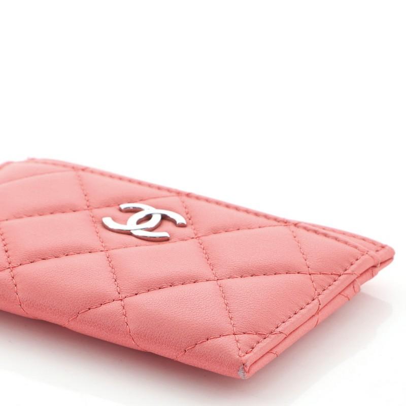 Chanel Classic Card Holder Quilted Lambskin In Good Condition In NY, NY