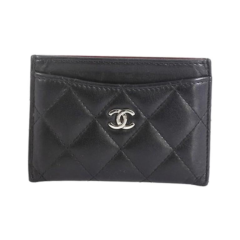 Chanel Classic Card Holder Quilted Lambskin at 1stDibs