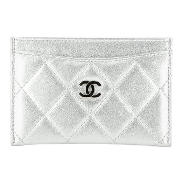 Chanel Classic Card Holder Quilted Lambskin at 1stDibs  silver chanel card  holder, chanel silver card holder, white chanel card holder