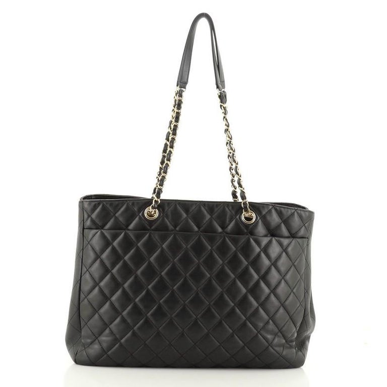 Chanel Classic CC Shopping Tote Quilted Calfskin Large at 1stDibs