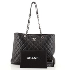 Chanel Classic CC Shopping Tote Quilted Caviar Large