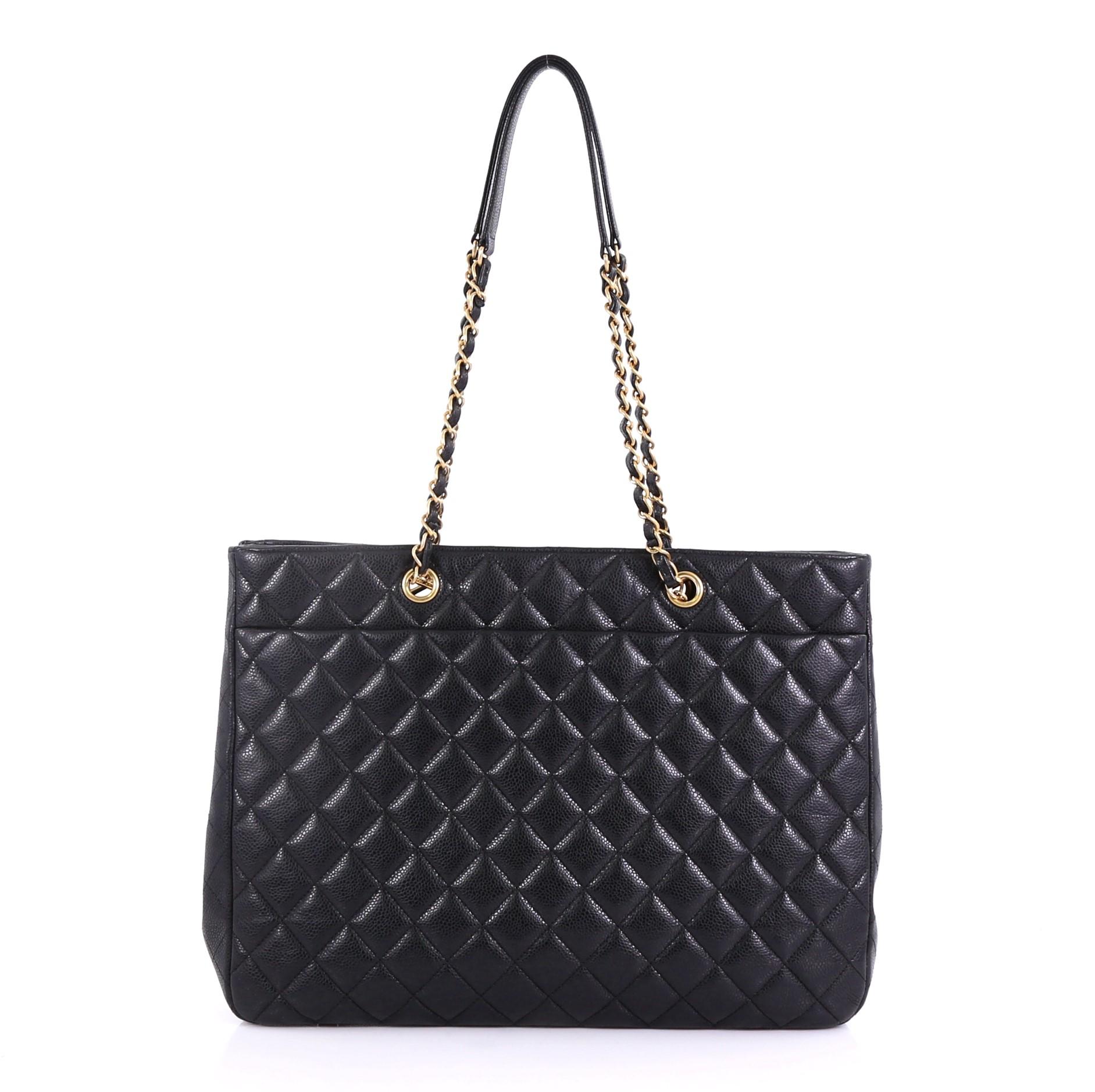 Chanel Classic CC Shopping Tote Quilted Caviar Large at 1stDibs ...