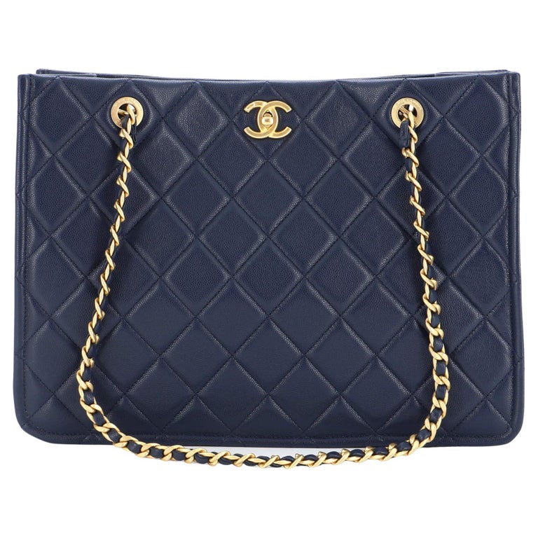 Chanel Classic CC Shopping Tote Quilted Caviar Large at 1stDibs