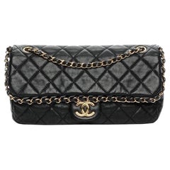 Chanel Classic Chain Me Around Single Flap Jumbo Maxi Cc Logo Black Bag