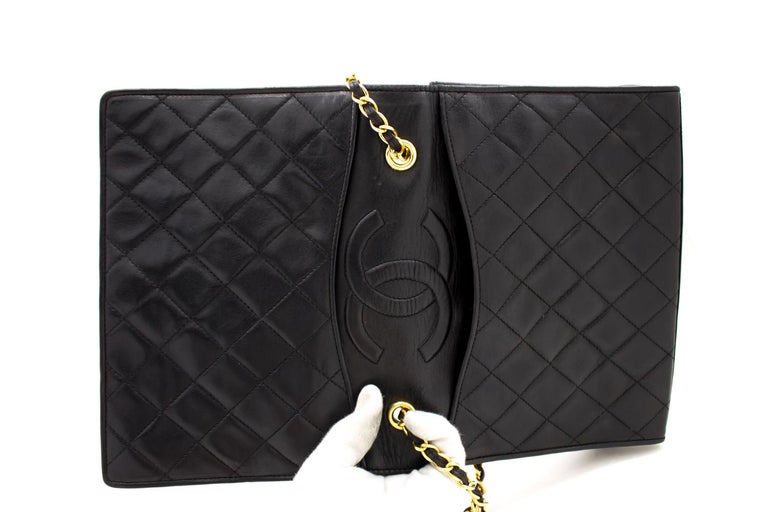 CHANEL Classic Chain Shoulder Bag Black Quilted Full Flap Lambskin