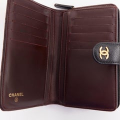 CHANEL Classic Compact Bifold Wallet black quilted caviar gold hardware wallet