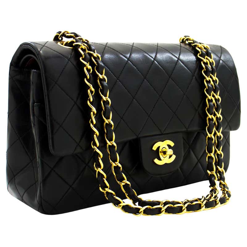 CHANEL Mini Square Small Chain Shoulder Crossbody Bag Black Quilt For ...