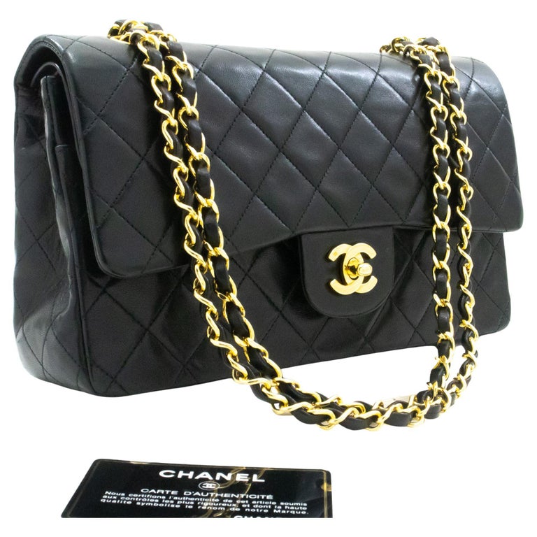 Chanel Black Quilted Crinkled Calfskin Fold-Over Bag Ruthenium