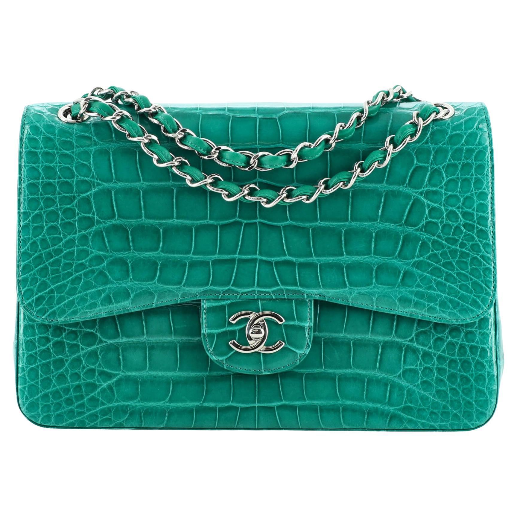 Chanel Classic Double Flap Bag Alligator Jumbo at 1stDibs