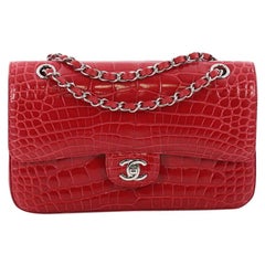 Chanel Classic Double Flap Bag Alligator Jumbo Green 1494921