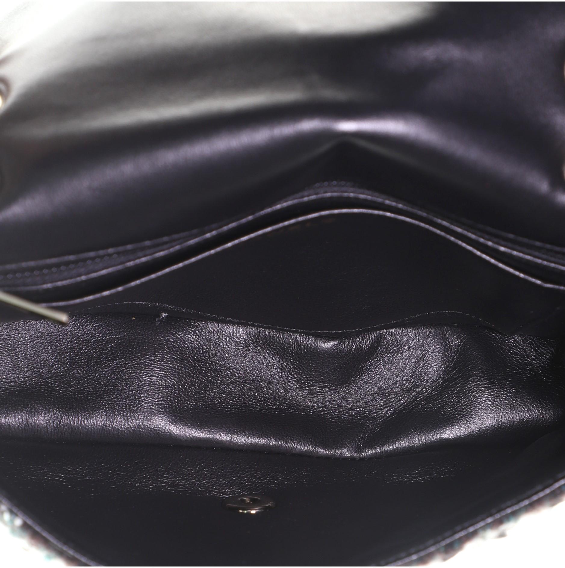 Chanel Classic Double Flap Tasche geflochtene Quilted Tweed Medium 1