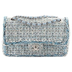 Chanel Classic Double Flap Bag Braided Quilted Tweed Medium