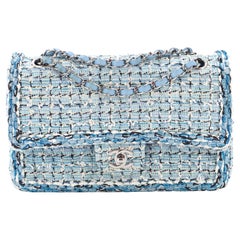 Chanel Classic Double Flap Bag Braided Quilted Tweed Medium Chanel Classic Double Flap Bag Braided Quilted Tweed Medium