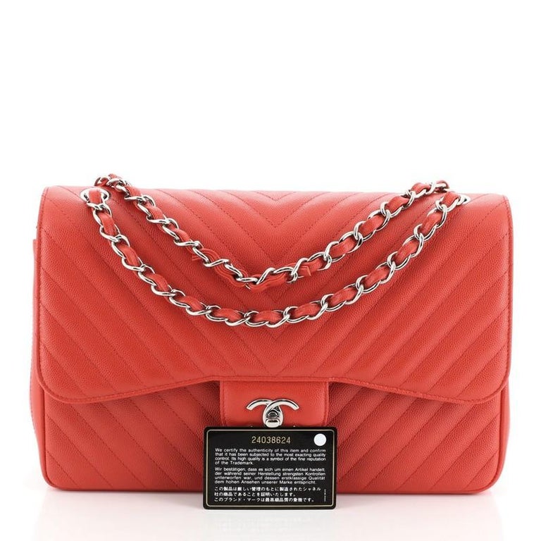 Chanel Large Chain Around Limited Edition Pristine Red Calfskin Leather  Flap Bag at 1stDibs