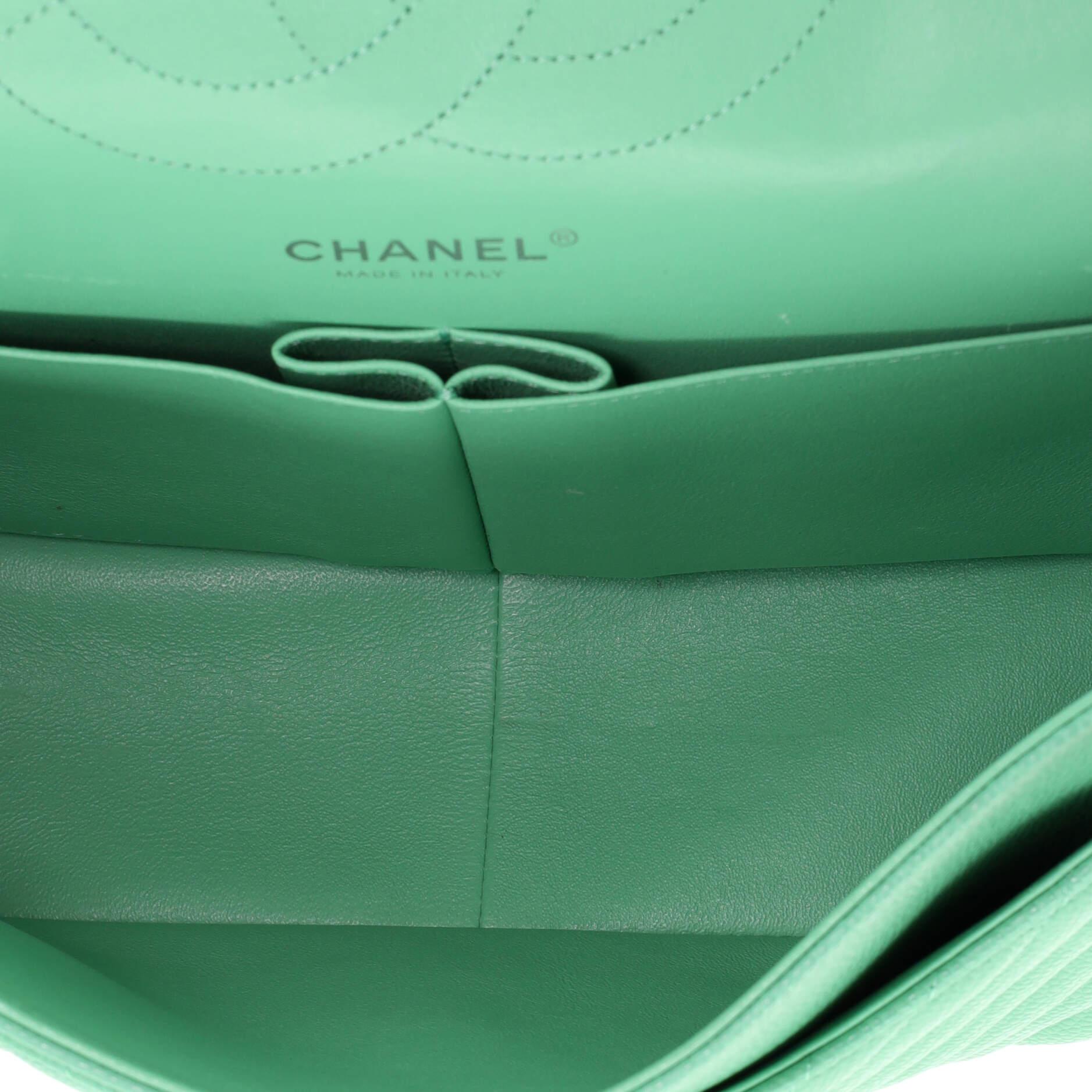 Chanel Classic Double Flap Bag Chevron Caviar Jumbo 1