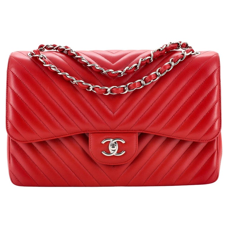 Red Chanel Jumbo - 49 For Sale on 1stDibs  chanel jumbo red, chanel red  jumbo flap bag, jumbo chanel