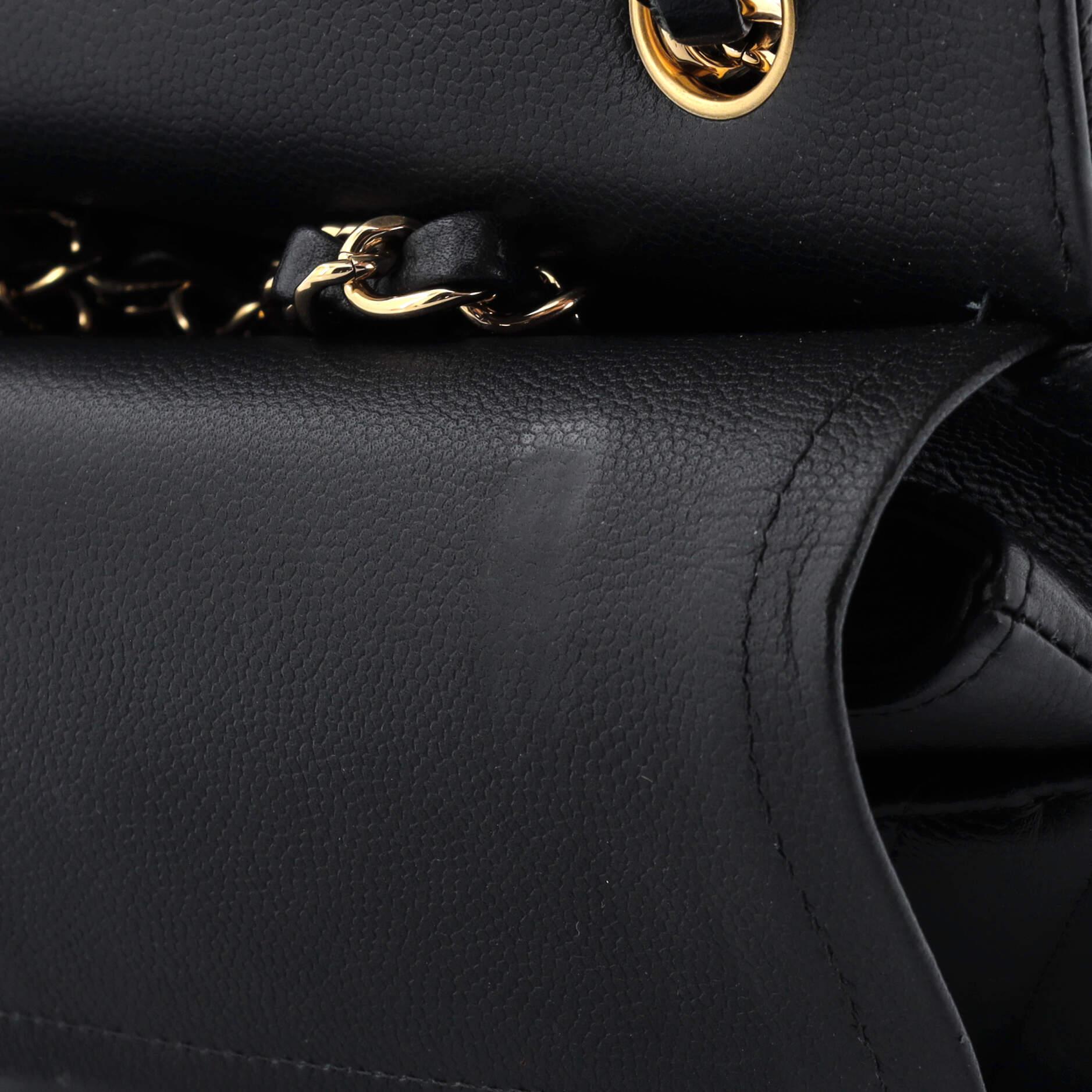 Chanel Classic Double Flap Bag Chevron Caviar Small For Sale 6