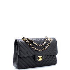 Chanel Classic Double Flap Bag Chevron Caviar Small
