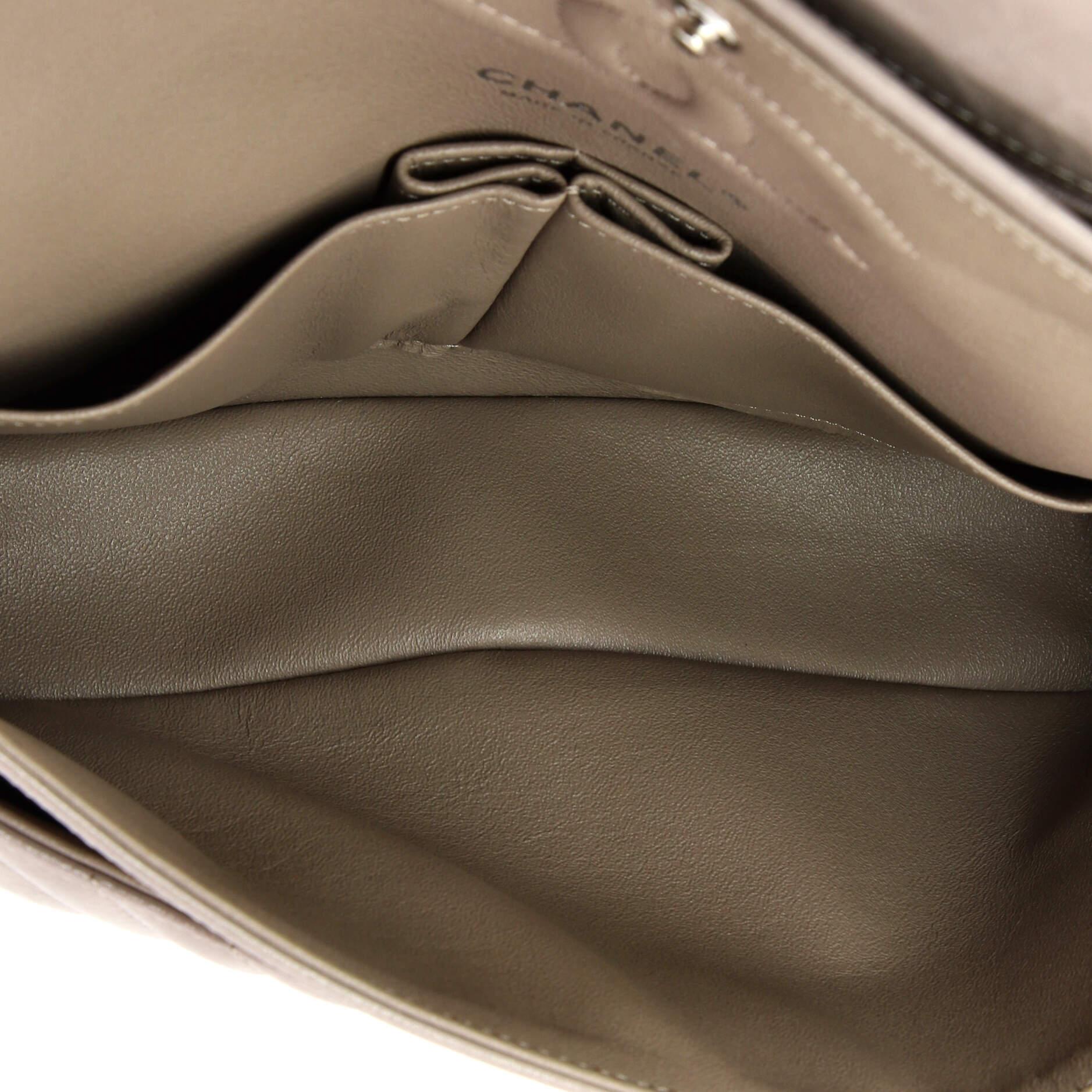 Chanel Classic Double Flap Bag Chevron Iridescent Crumpled Calfskin Medium 2