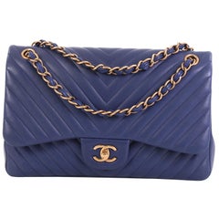 Chanel Classic Double Flap Bag Chevron Lambskin Jumbo