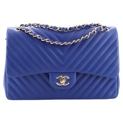 Chanel Classic Double Flap Bag Chevron Lambskin Jumbo