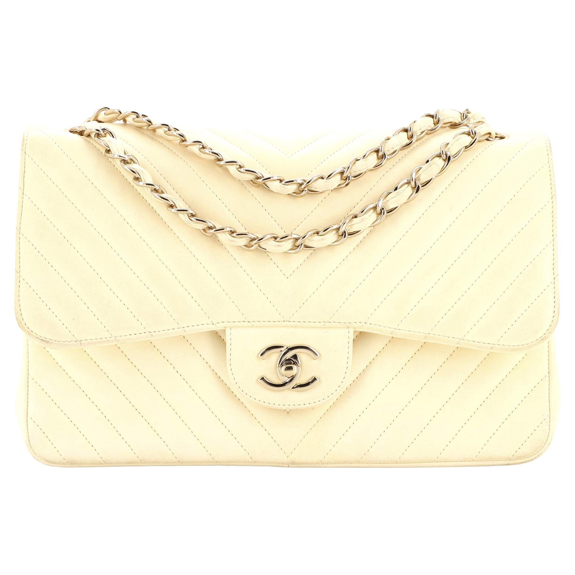 Chanel Classic Double Flap Bag Chevron Lambskin Jumbo For Sale at 1stDibs