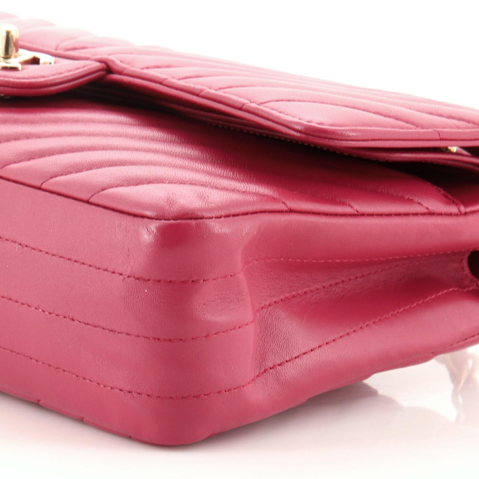 Chanel Classic Double Flap Bag Chevron Lambskin Medium 2