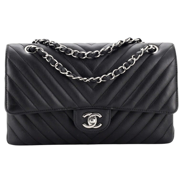 Chanel Classic Double Flap Bag Chevron Lambskin Medium at 1stDibs