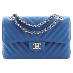 Chanel Classic Double Flap Bag Chevron Lambskin Small