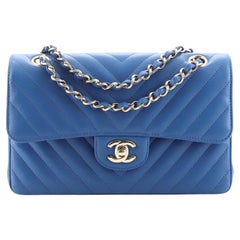  Chanel Classic Double Flap Bag Chevron Lambskin Small