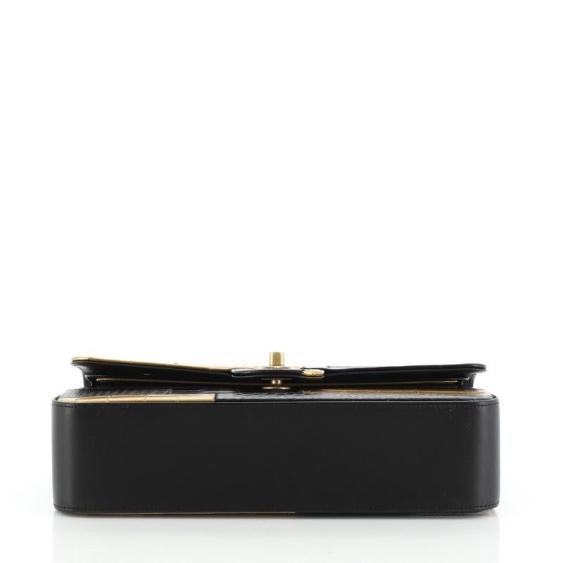 da uomo o donna Borsa Chanel Classic con doppia patta in pelle di vitello patchwork goffrata con coccodrillo e pitone