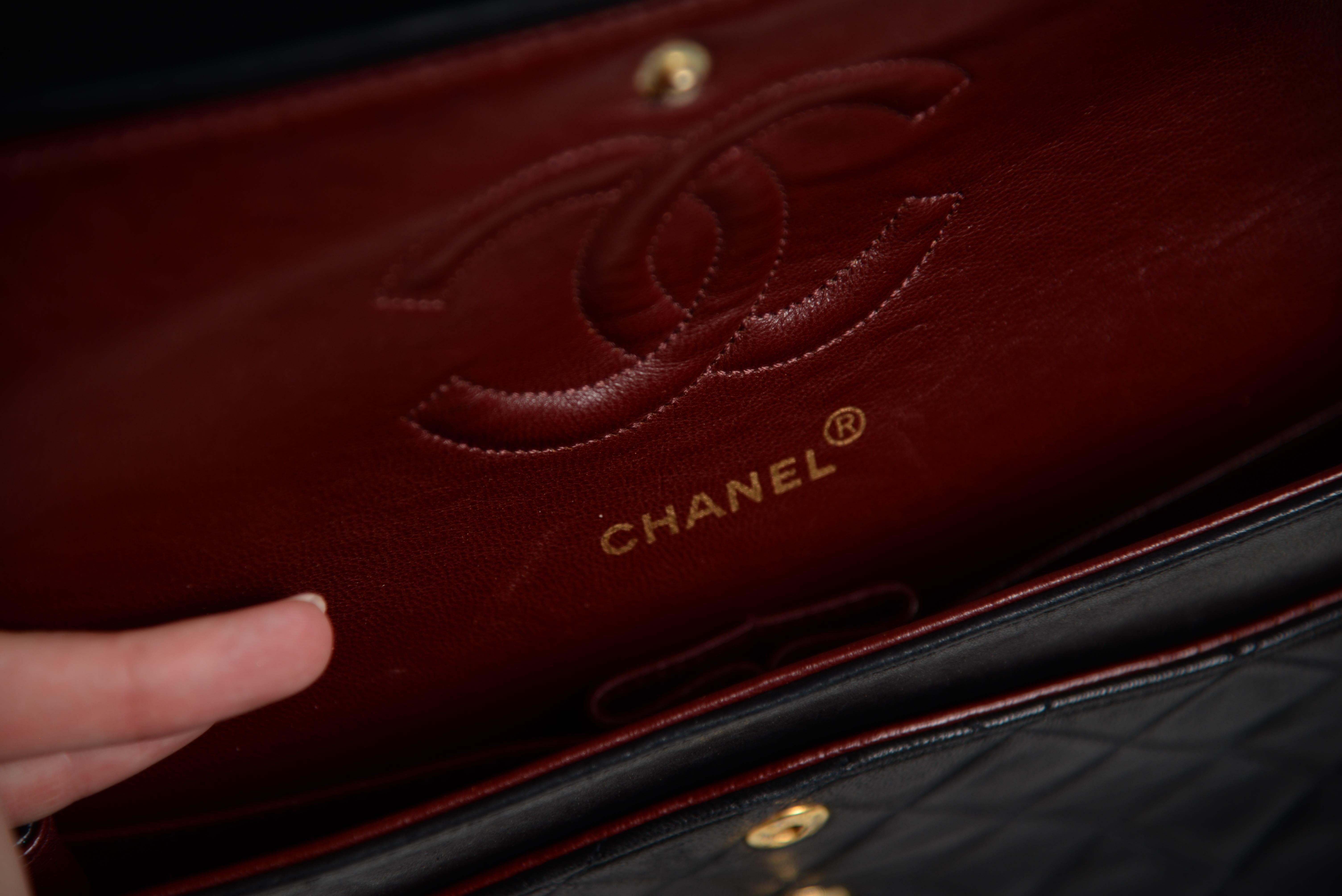 Chanel Classic Double Flap Bag Medium Black Lambskin Full-Set 7