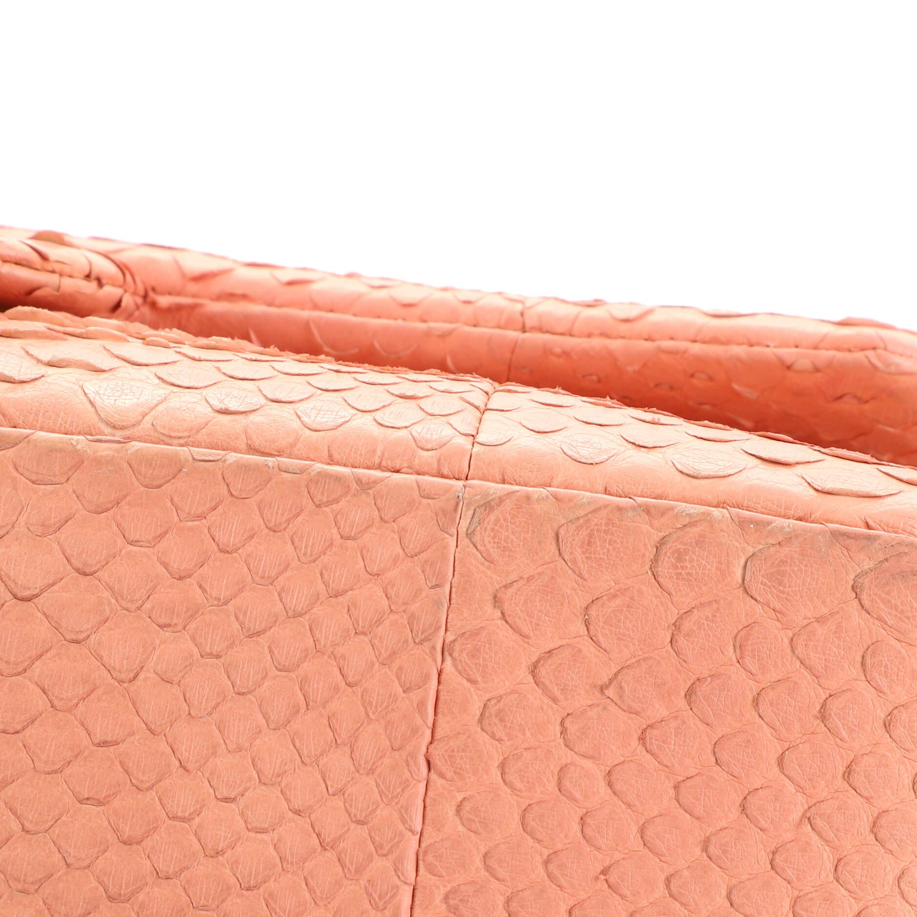 Women's or Men's Chanel Classic Double Flap Bag Python Jumbo