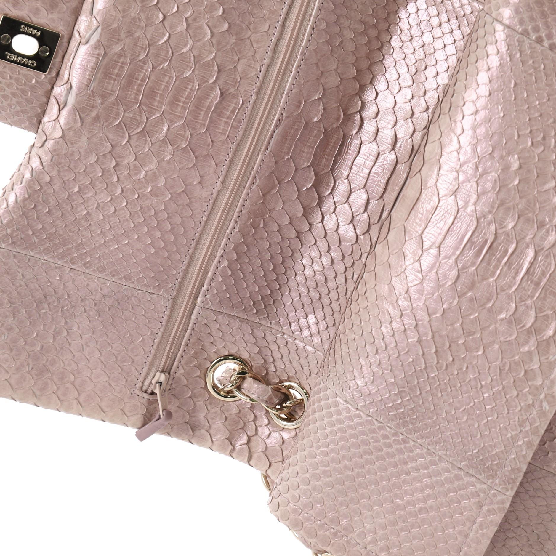 Chanel Classic Double Flap Bag Python Jumbo 3