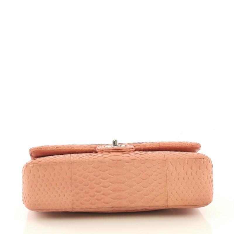 Chanel Classic Double Flap Bag Python Medium In Good Condition In NY, NY
