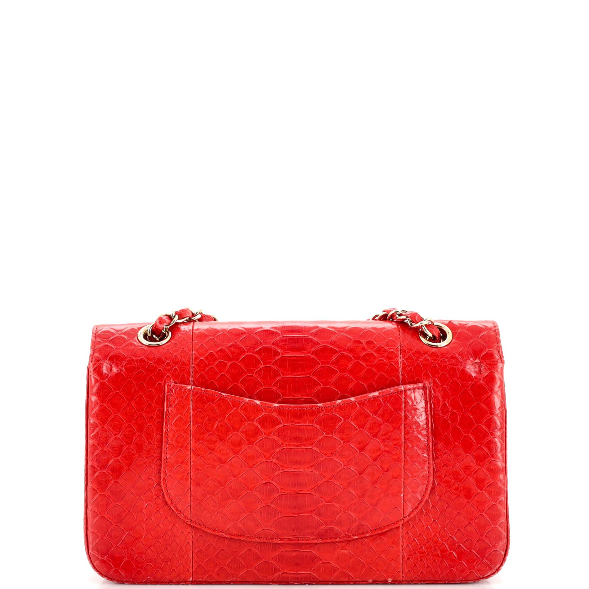 Women's or Men's Chanel Classic Double Flap Bag Python Medium