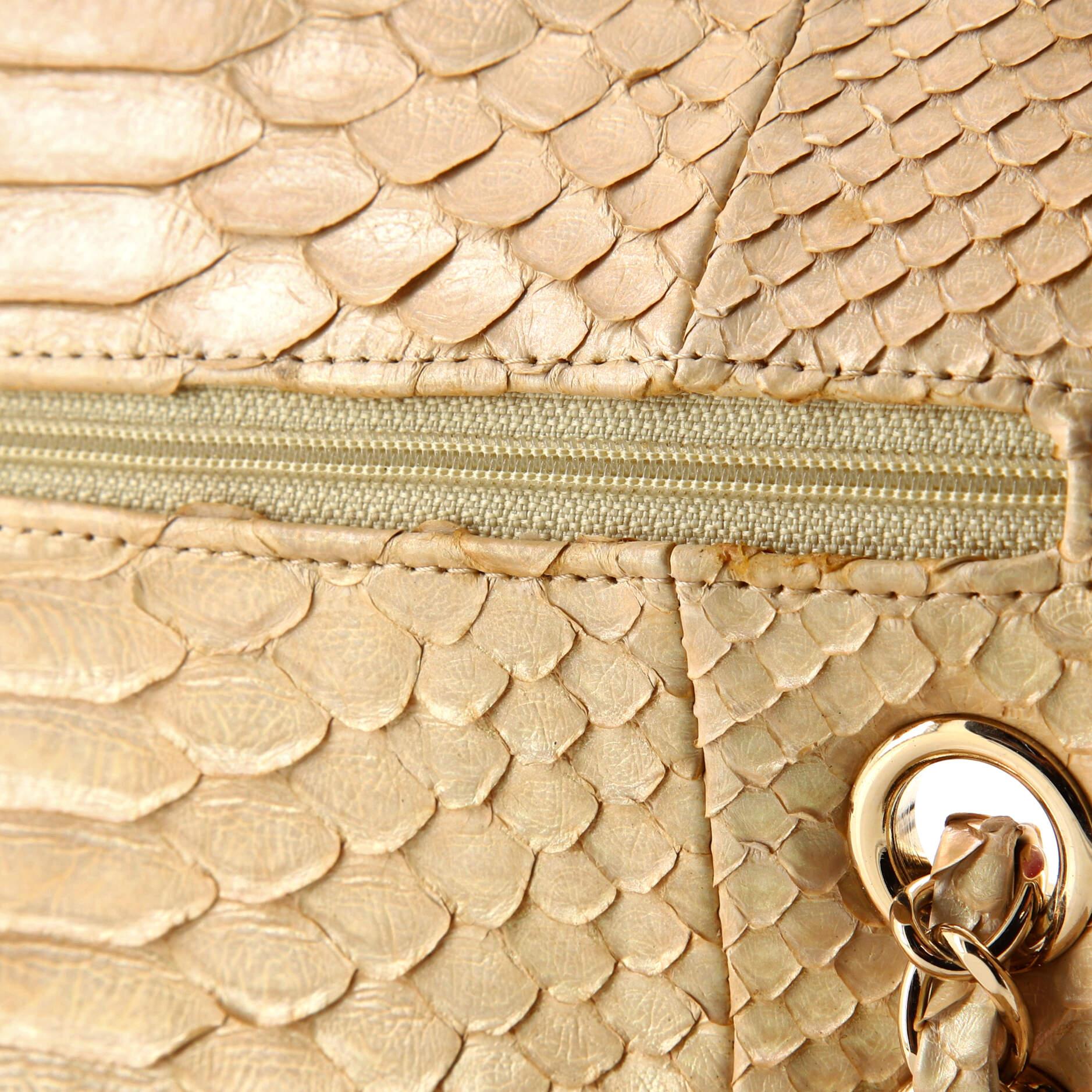 Chanel Classic Double Flap Bag Python Medium 3