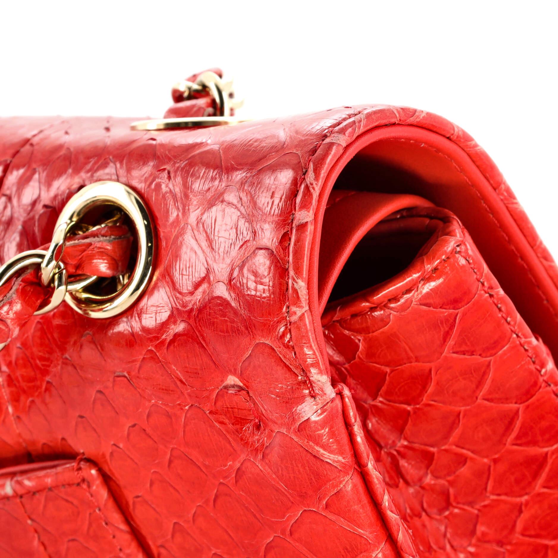 Chanel Classic Double Flap Bag Python Medium 5
