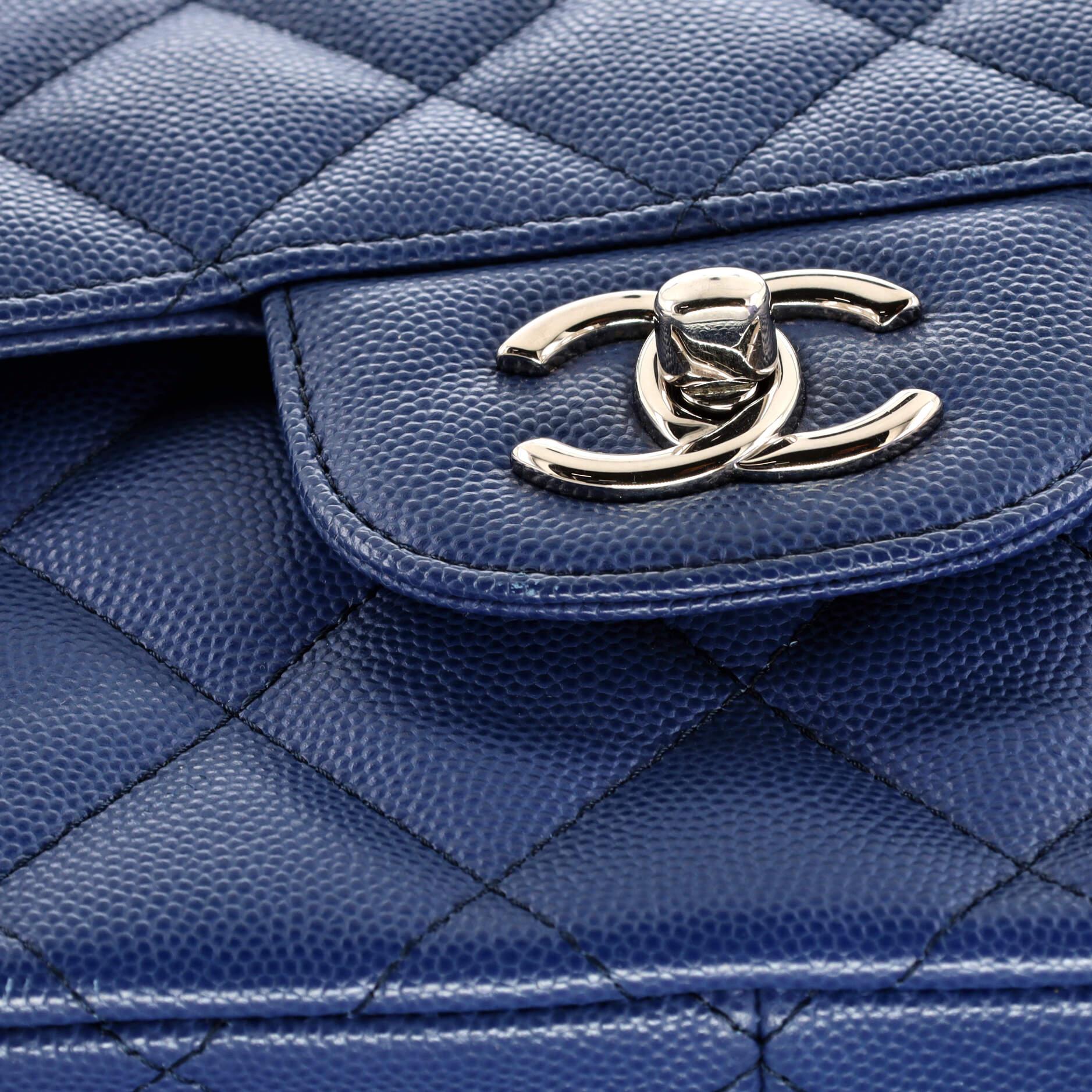 Chanel Classic Double Flap Bag Quilted Caviar Jumbo 6