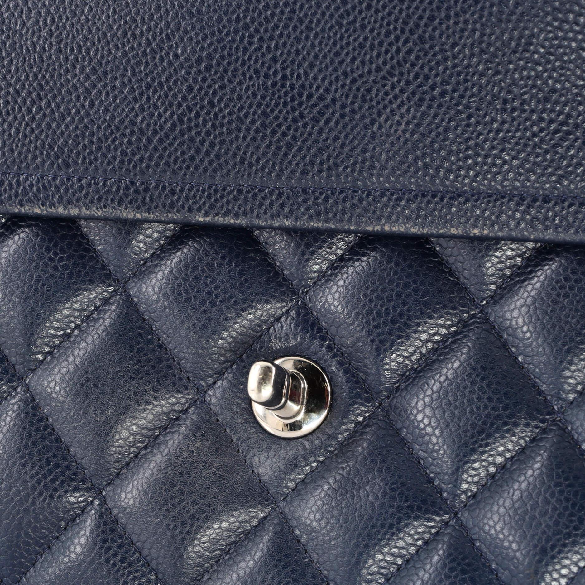 Chanel Classic Double Flap Bag Quilted Caviar Jumbo 9
