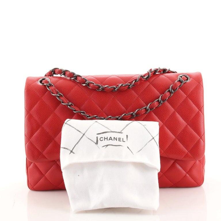 Chanel Classic Double Flap Bag Quilted Caviar Jumbo at 1stDibs