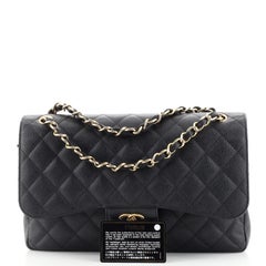 Chanel Classic Double Flap Bag Quilted Caviar Jumbo