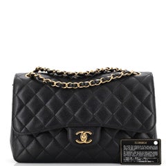 Chanel Classic Double Flap Bag Quilted Caviar Jumbo