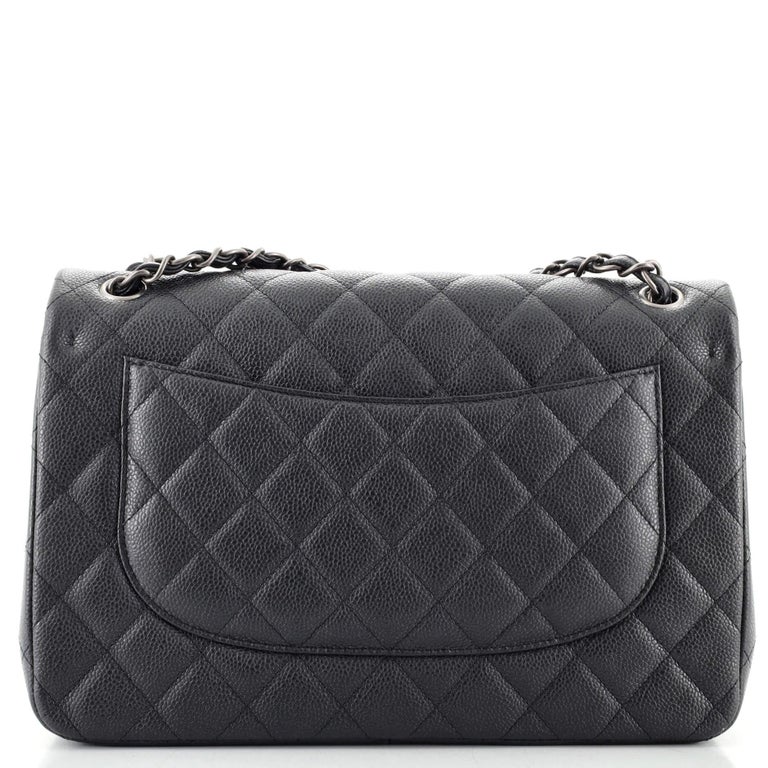 Chanel Classic Double Flap Bag Quilted Caviar Jumbo at 1stDibs