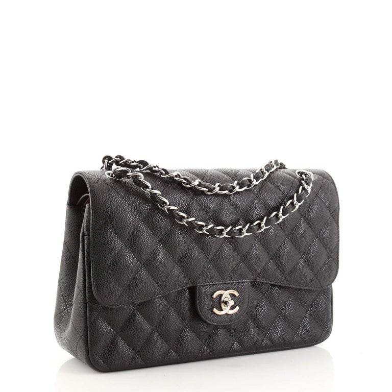 Chanel Classic Double Flap Bag Quilted Caviar Jumbo For Sale at 1stDibs